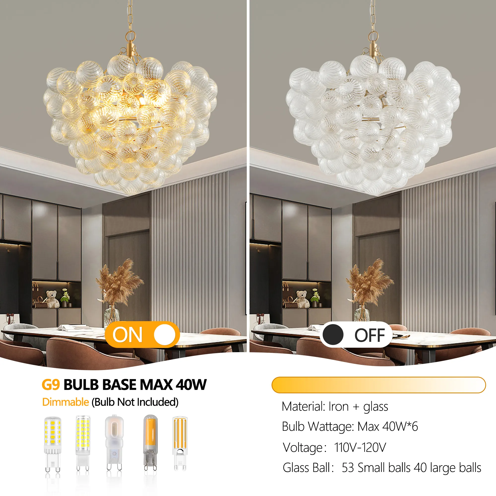 23.6-Inch Gold Pendant Light Chandelier