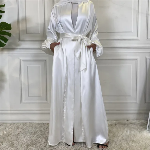 Fashionable Islamic Muslim Cardigan Robe White - Shop at LoveMi