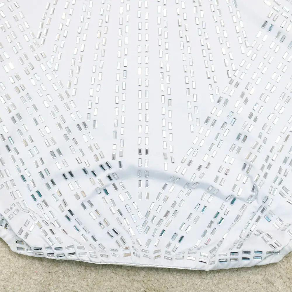 Breast-wrapped Milk Silk Diamond Beads Dress