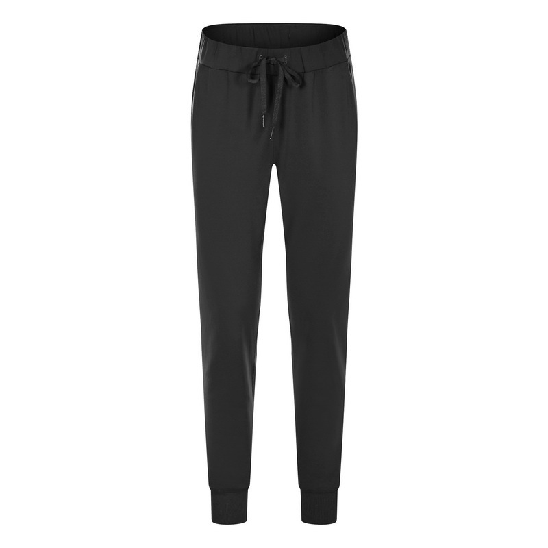 High Waist Lace Up Loose Casual Footwear Running Sports Fitness Pants Black - Shop at LoveMi