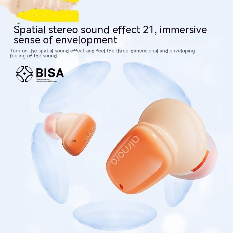 Small Powder Bluetooth Headset Active Noise Reduction Space Sound Effect - Image 5
