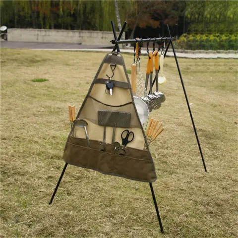 Outdoor Camping Tableware Spatula Spoon Hanging Cookware Foldable Bag