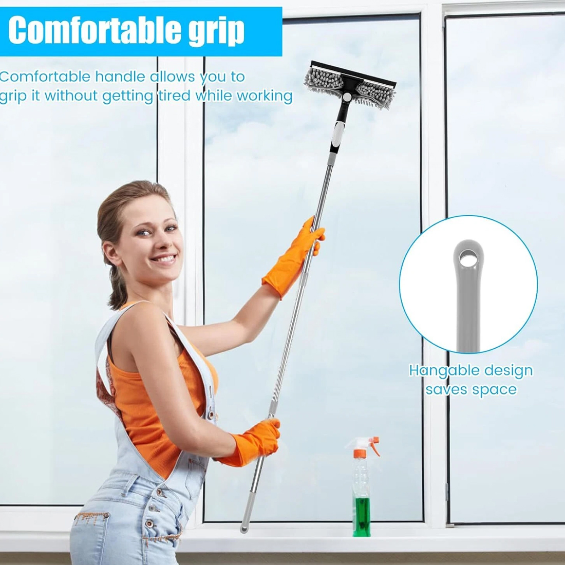 Telescopic Extendable Window Cleaner Equipment Glass Cleaning 4.5m Squeegee - Image 2
