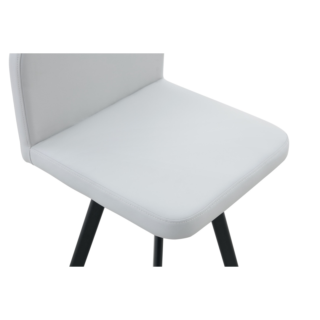 Stylish Gray Modern PU Material Six-Chair Set - Two Designs, Unified Aesthetics. view 5