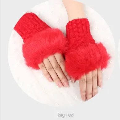 Thermal Women's Half Finger Polyester Gloves Red - Shop at LoveMi