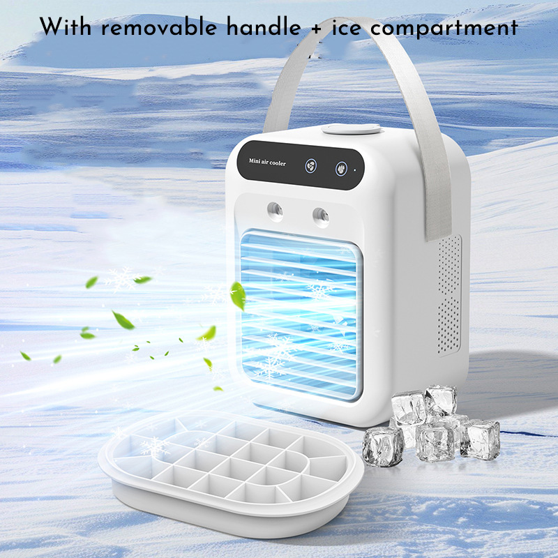 Portable Air Cooler With Mist  Small Desktop Air Conditioner Fan, 3 In 1 Humidifying Cooling Fan For Home, Dorm And Office, Mobile Evaporative Cooler With Water Spray