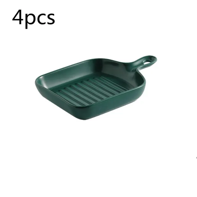Handle ceramic plate Dark Green4Pcs - Shop at LoveMi