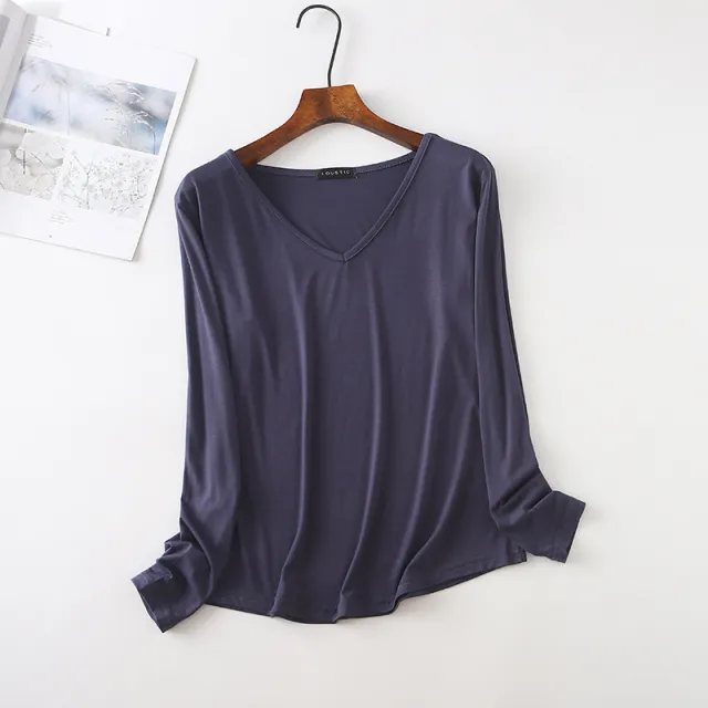 Casual Bottoming Shirt Bat Sleeve Loose Plus Size Blouse Cowzilan M - Shop at LoveMi