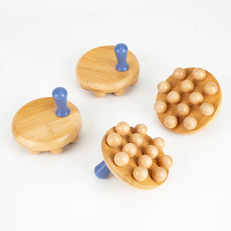12 Beads Bamboo Scraping Slimming Massage Brush Household Compact And Portable