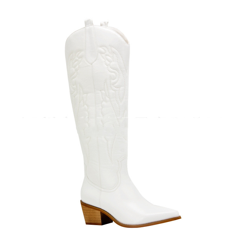 Title 6, Botas femininas estilo cowboy ocidental vintage...