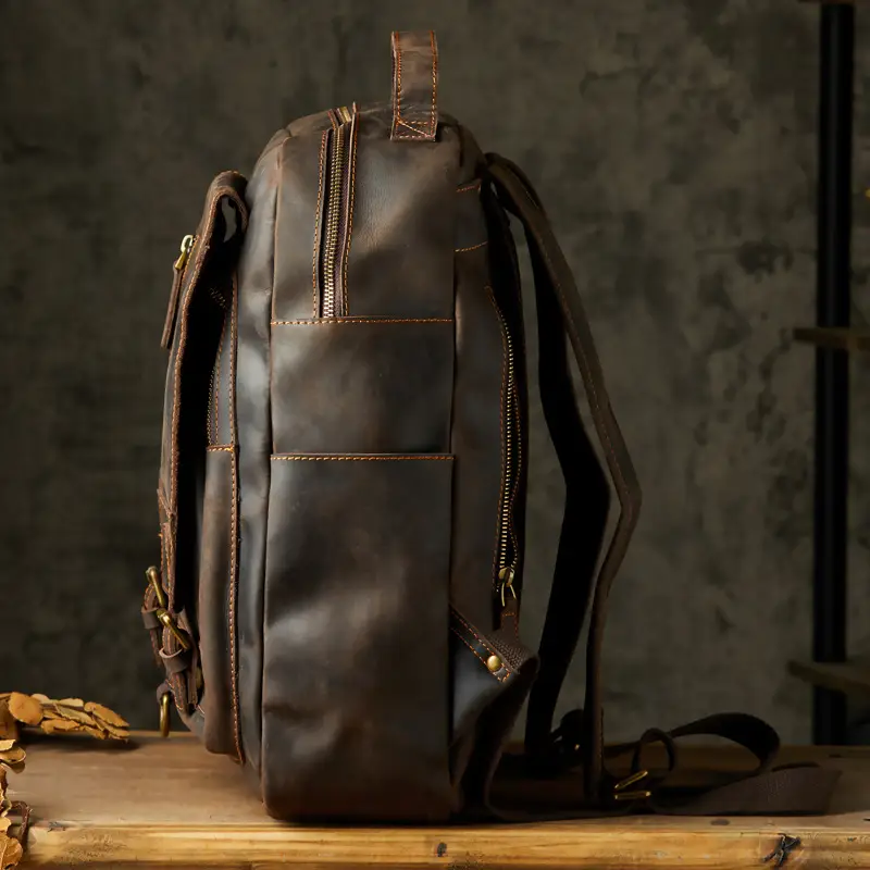 Handmade Backpack Men's First Layer Cowhide Retro