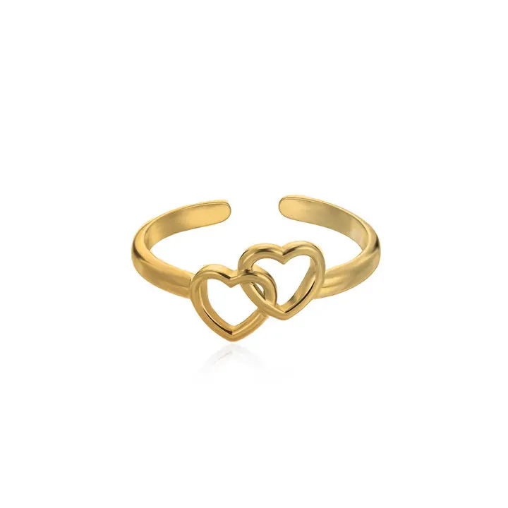 Ins Trendy Niche Ring, Smooth Irregular Heart Band For Women, Adjustable