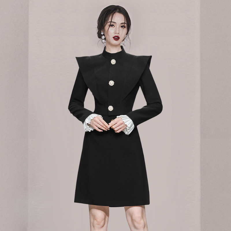 One-step Skirt Black Top Fashion Suit Two-piece Suit