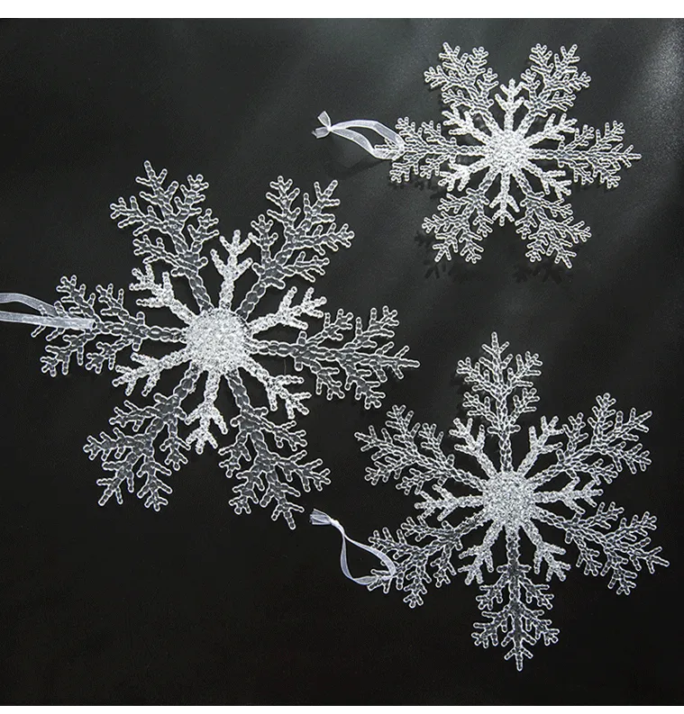 Christmas Decoration Acrylic Transparent Snowflake Tree Pendant