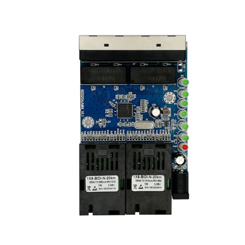 2 Optical 4 Electric Switch 100M Optical Fiber Transceiver
