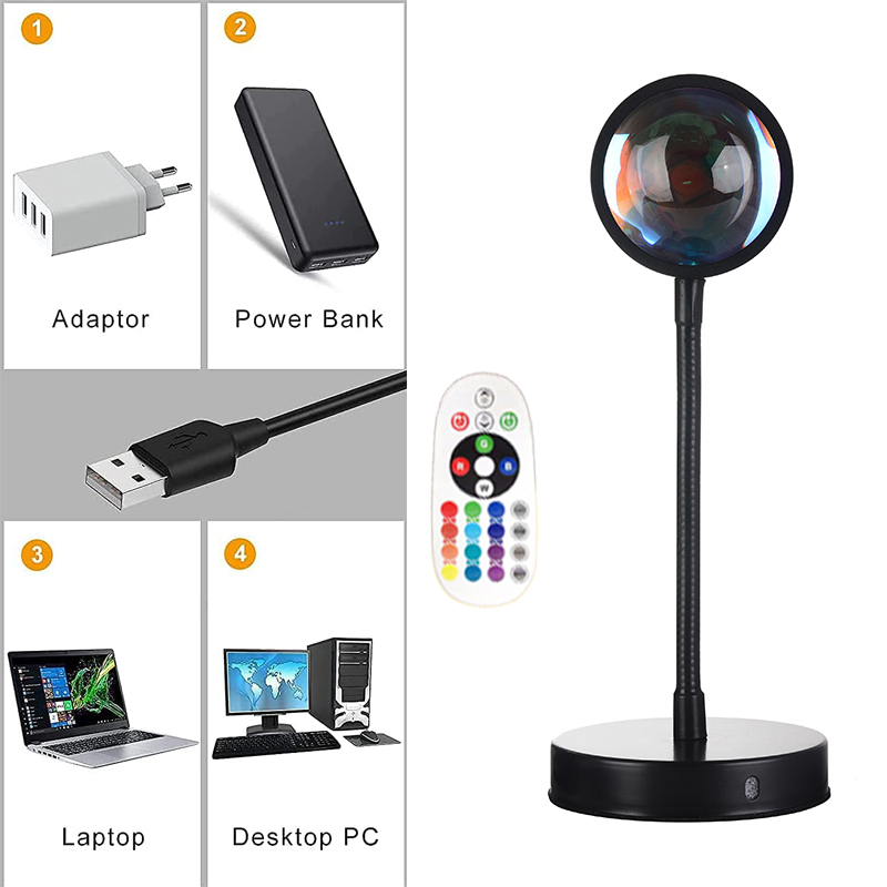 USB Desk Lamp Rainbow Projection Lamp — foto 4
