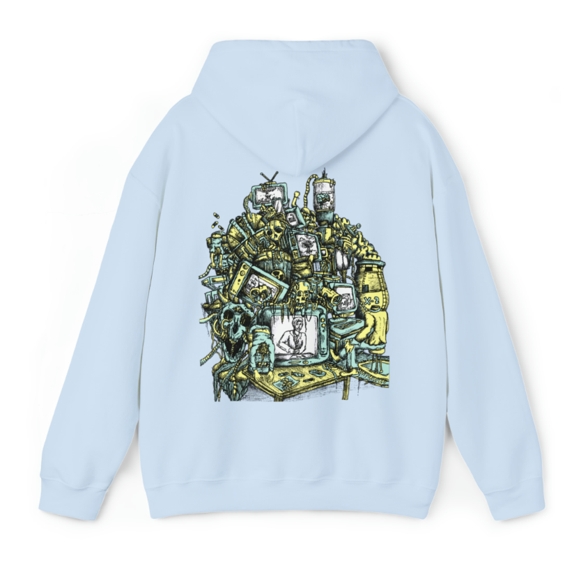 Dystopian Printed European And American Plus Velvet Hooded Sweater