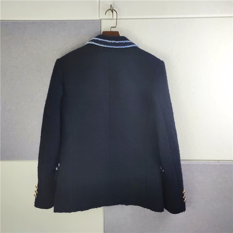 Blue Lined Tweed Suit Blazer Jacket