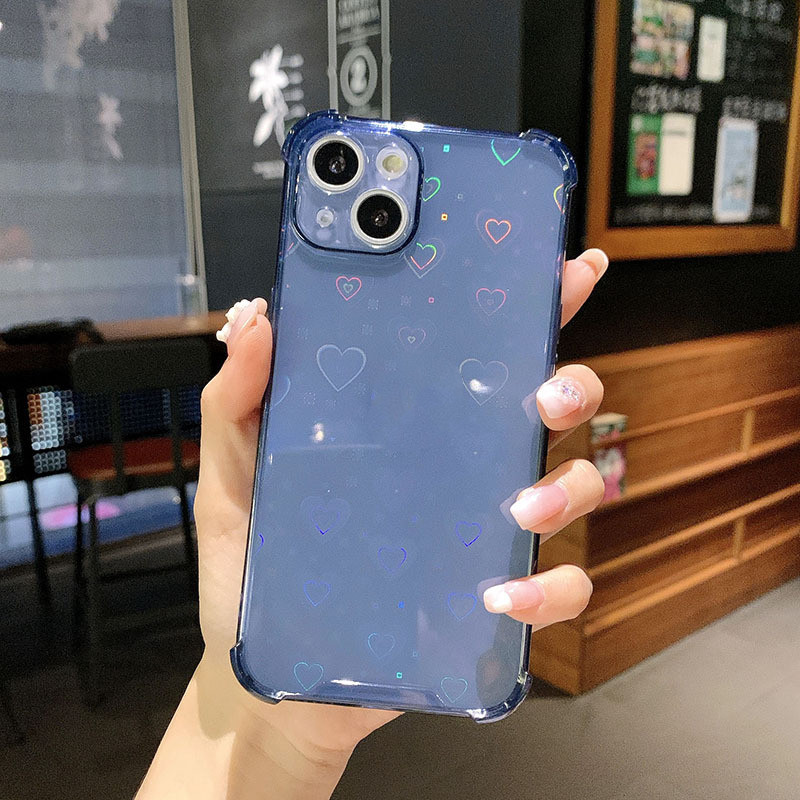 Coque de téléphone en silicone avec amour multicolore laser – orange – iPhone 7/8/SE2