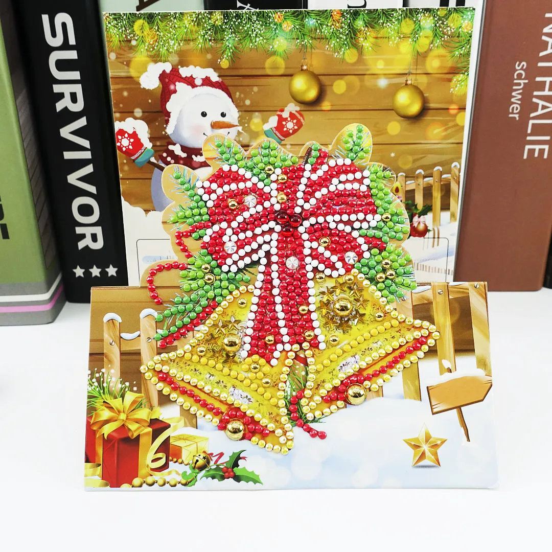 Christmas DIY Diamond Painting Greeting Cards 5D Cartoon Birthday Postcards Kids Festival Embroidery Greet Cards Gifts – image 3