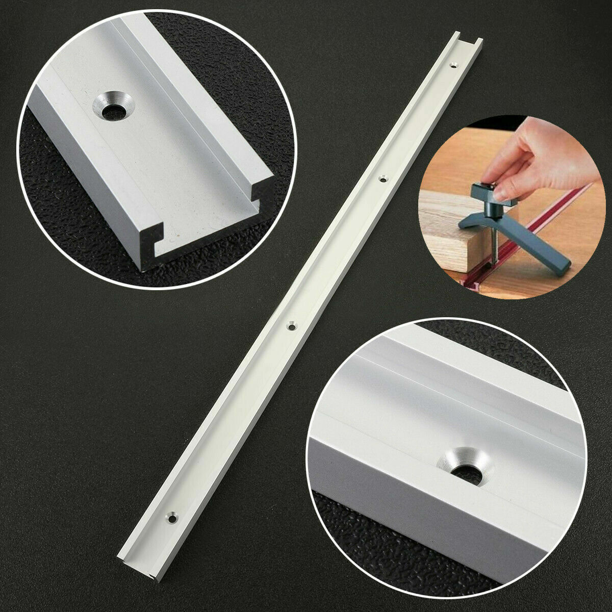 800mm T-slot T-track Miter Track Jig Fixture Slot Woodworking Tool Aluminum — image 6