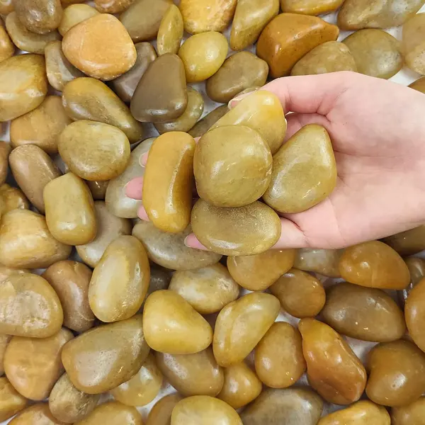 38 Lbs Khaki River Rocks, 2-3 Inch