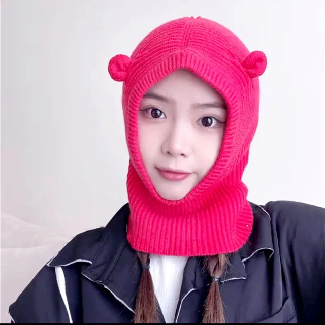 Funny Pullover Knitted Hat To Keep Warm Pink - Shop at LoveMi