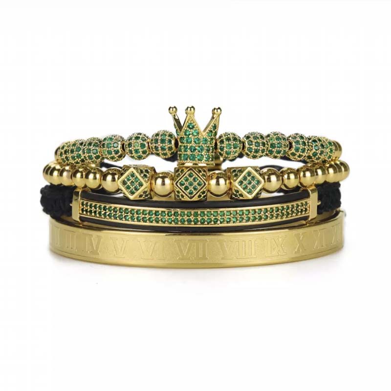 Polygonal Braided Bracelet Roman Lettering Bracelet