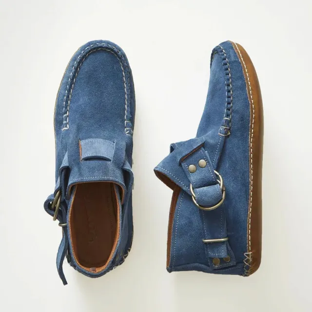 Women's Comfy Leather Leopard Flats Autumn Buckle Strap Shoes For Women New Casual Travel Breathable Women Shoes Blue - Shop at LoveMi
