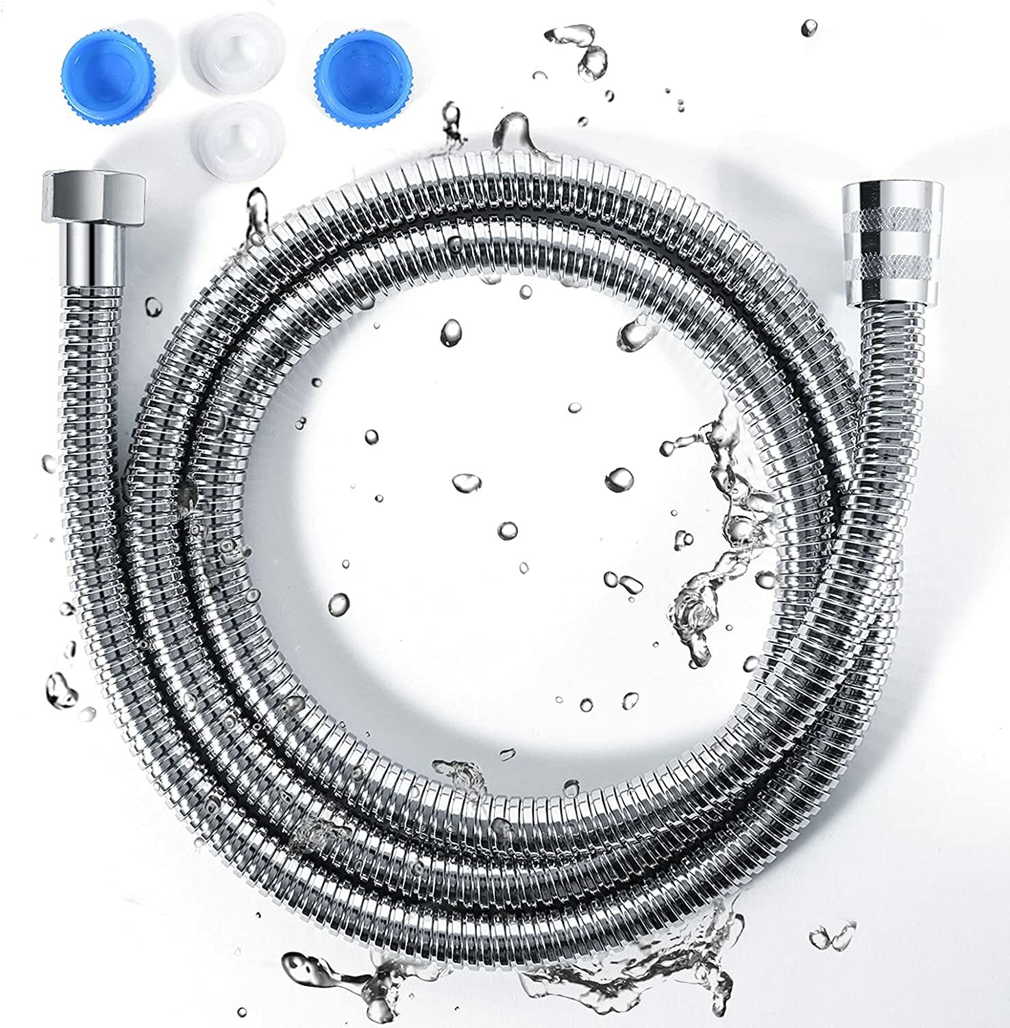Shower Head Hose 2 Meters 79Inch Extra Long Bathroom Flexible Stainless Steel Pipe Household Flower Wine Shower Hose