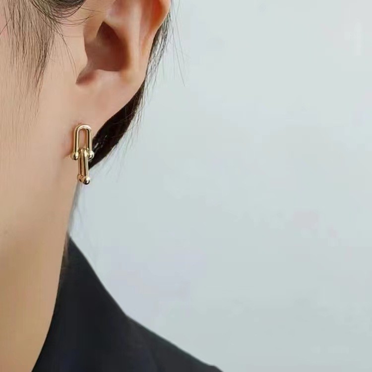 Simple And Fashionable 18k Horseshoe Shaped Earrings