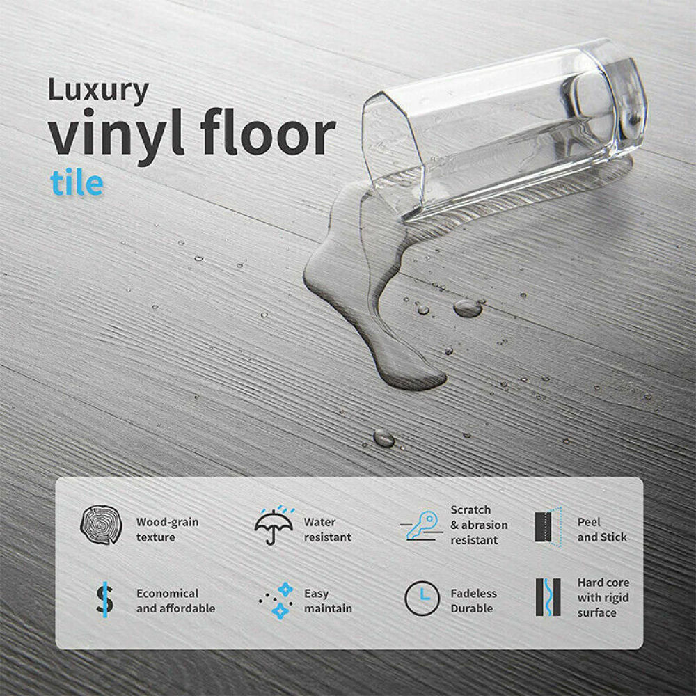 Floor Planks Tiles Self Adhesive Wood Effect Vinyl Flooring Bathroom Decor — image 2