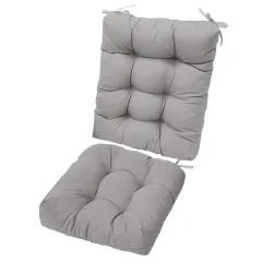 Multiple Colour Options - Rocking Chair Cushion Set Upper And Lower Back And Seat Sets With Non-Slip Ties Polyester Fibre Filling Comfortable For In... - View 1
