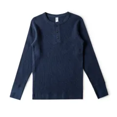 Pure Color Loose Long-sleeved T-shirt Casual Simple Bottoming Shirt - Blue - View 1