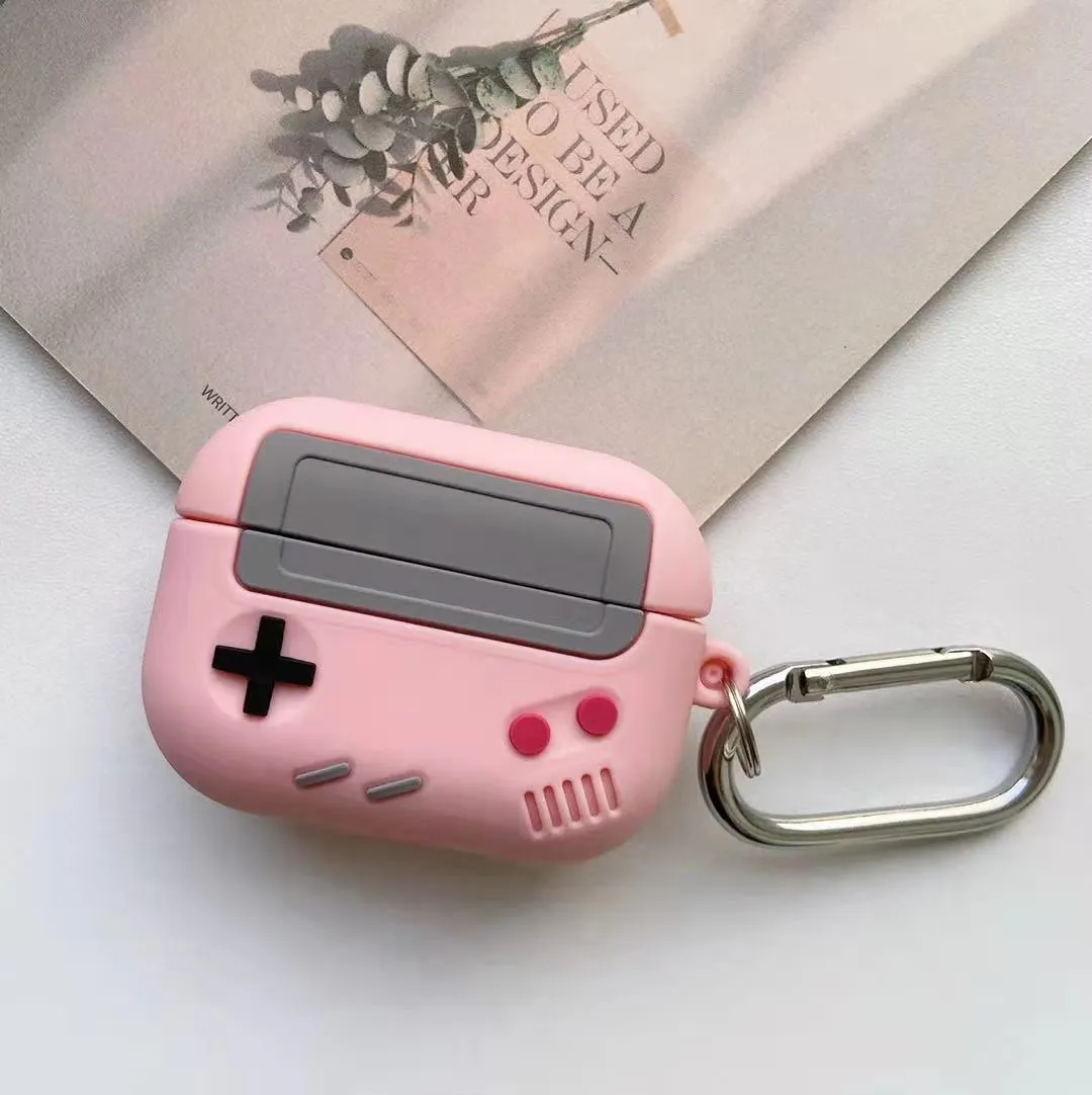 Compatible with Apple, Silicone Cover Case For Airpods Case Cover Compatible With For Airpods Pro Case Classic Game Player Design Case With Keychain – image 9