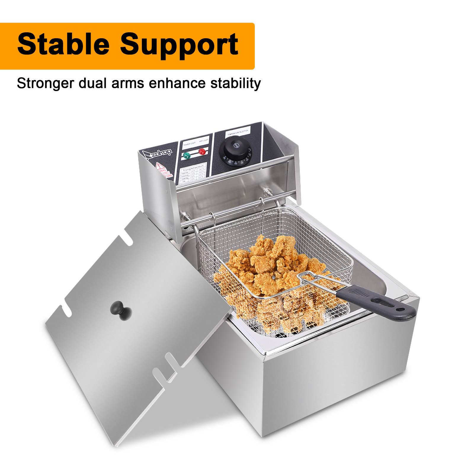 Electric Fryer Silver Stainless Steel Single Cylinder - Image 26