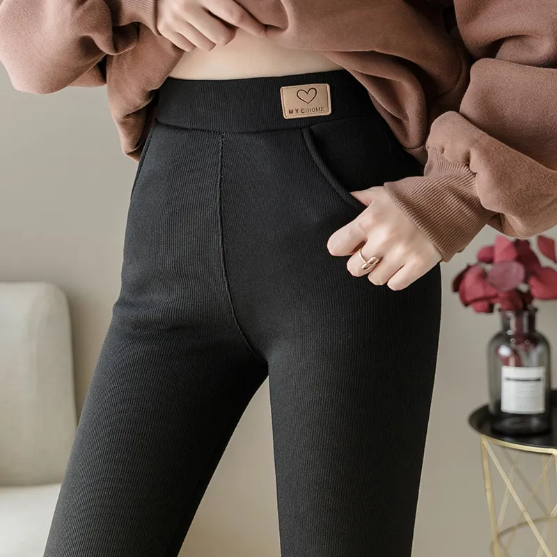 Solid Color Grey Plus Size Pocket Leggings Stretch - Grey