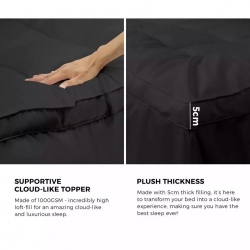 5CM Mattress Topper-Black- 153x203