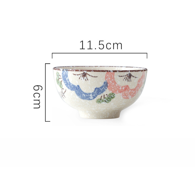 Title 11, Hand Painted Underglaze Ceramic Rice Bowl for H...