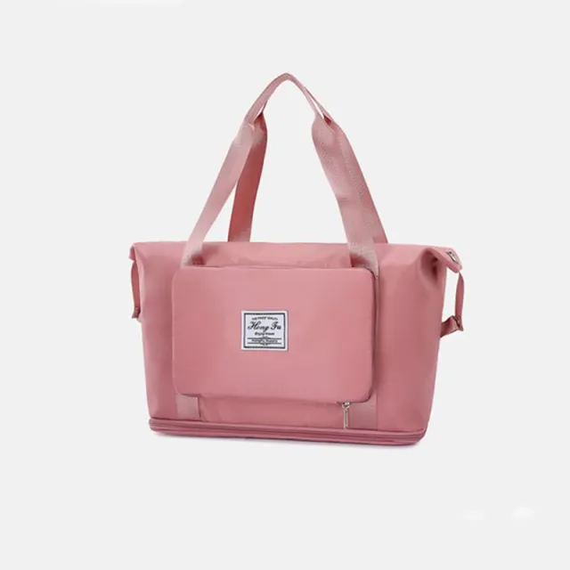 Foldable Storage Travel Bag Waterproof Large Capacity Gym Fitness Bag Weekender Overnight For Women Pink - Shop at LoveMi