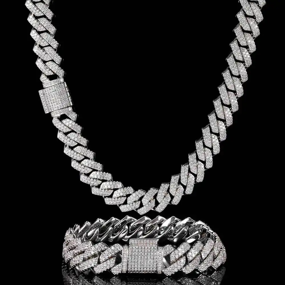 Cuban Chain Micro Set Zircon Bar Full Diamonds Men's Bracelet