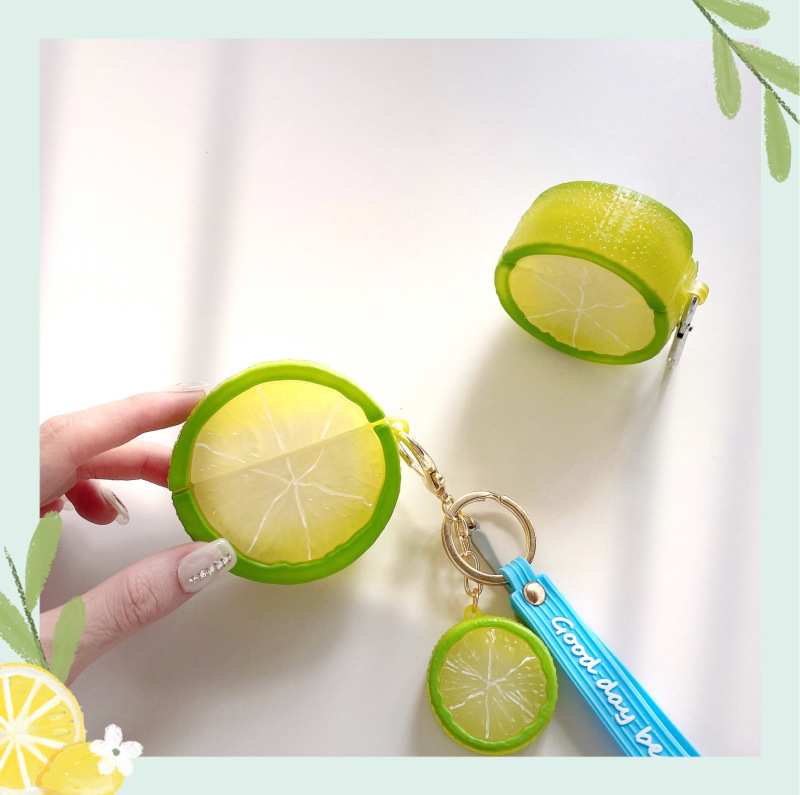 Fashion Personality Lemon Earphone Soft Cover