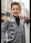 Boys False Two-Piece Party Dinner Jacket Party Suit Slim Fit Velvet Blazer 3-14Y