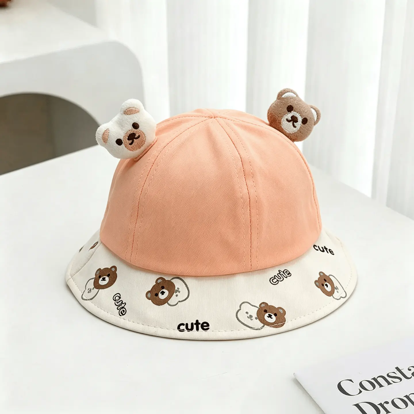 Summer Children's Double Bear-head Decorated Cute Letter