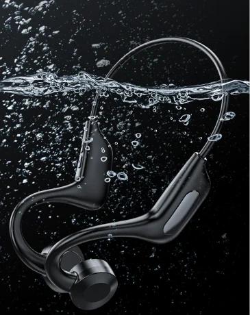 Waterproof Bone Conduction Headphones with Mic. Revolutionary Bone Conduction Technology with Mic: Enjoy your favorite tunes and make calls without blocking your ears with our Bone Conduction Headphones. This innovative technology delivers sound through y