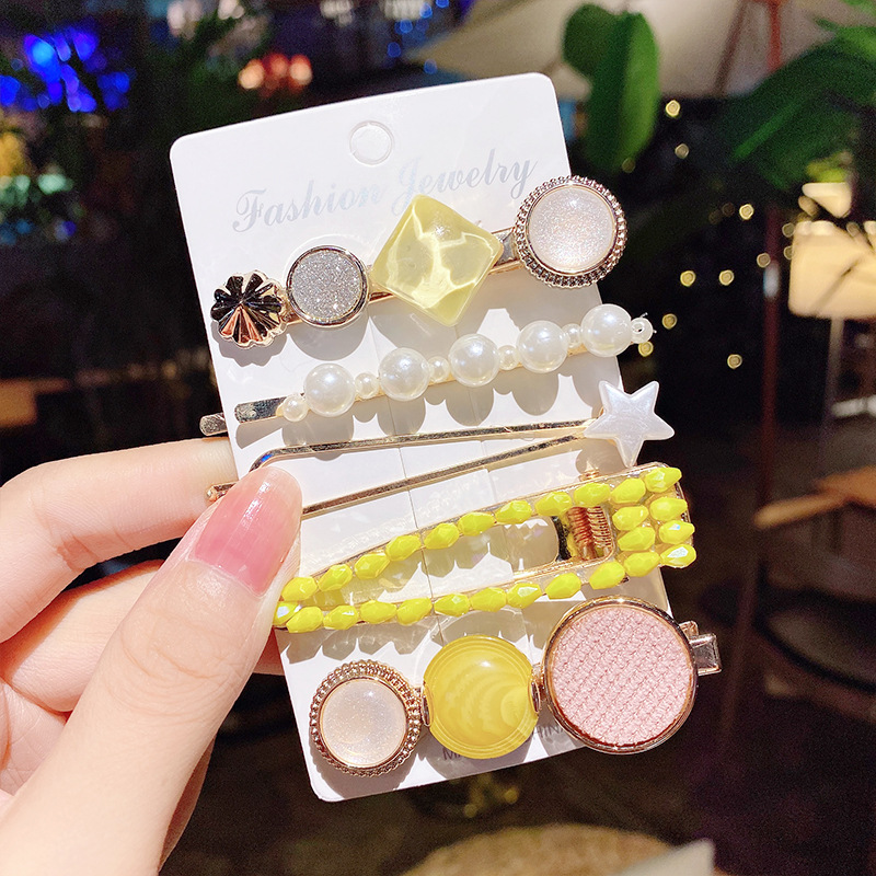 Pearl Hairpin Hair Accessories Mermaid Princess Hairpin Bangs Clip Side Clip Heavy Industry