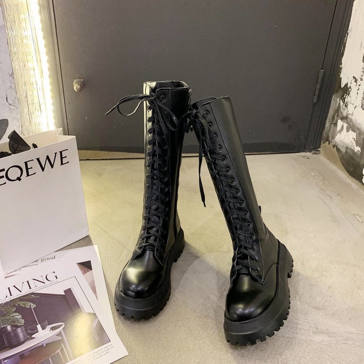 Thick Soled Thick Heeled High Top Rider Boots