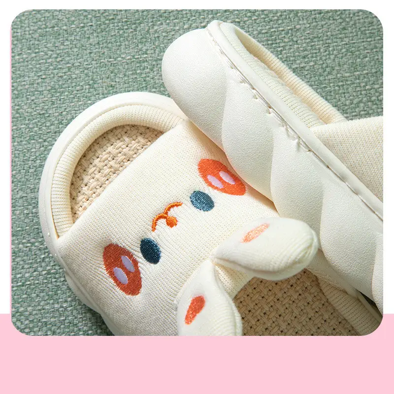 Women's Indoor Wood Floor Anti-Slip Cotton Linen Slippers