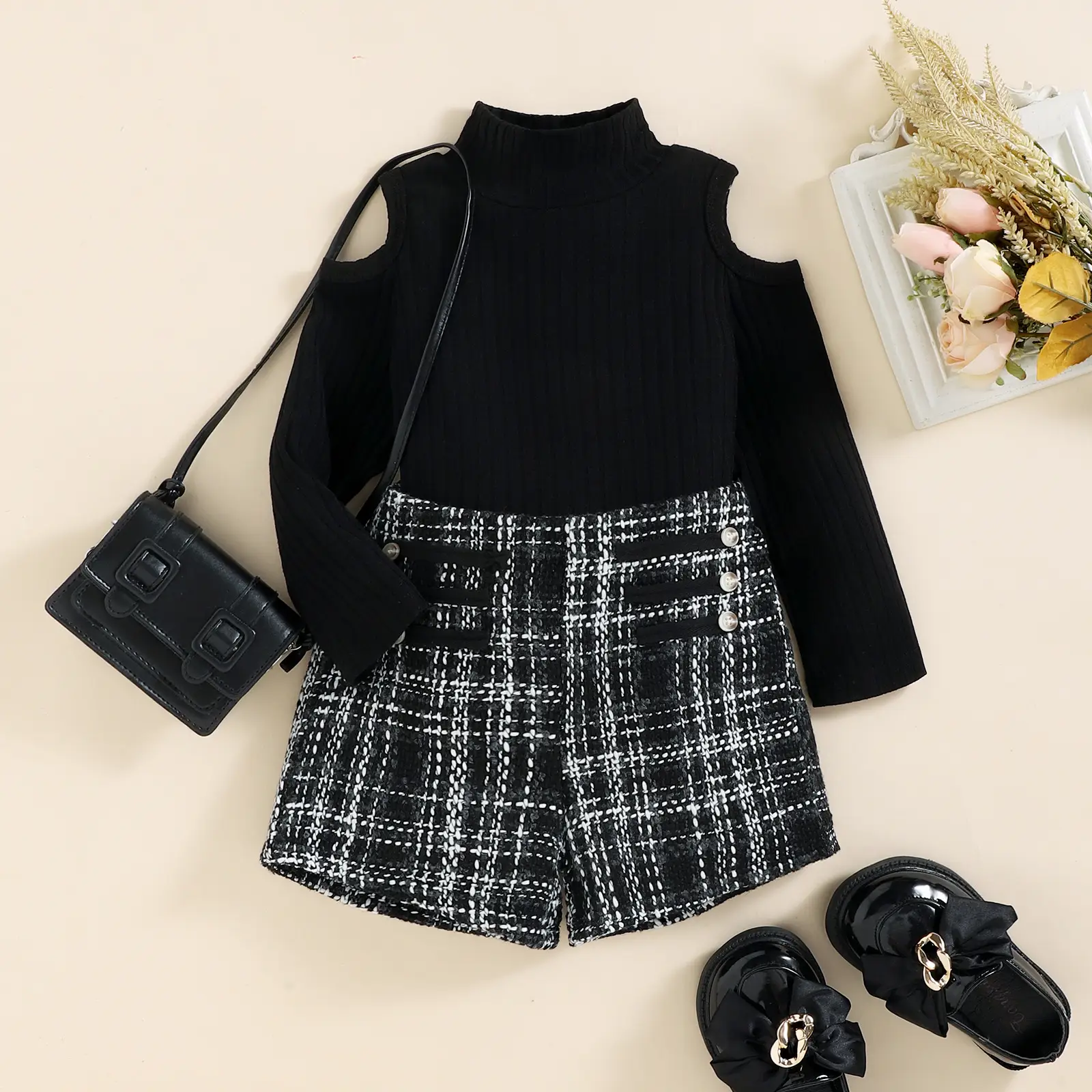 Girls' Spring And Autumn Long Sleeve Two-piece Suit