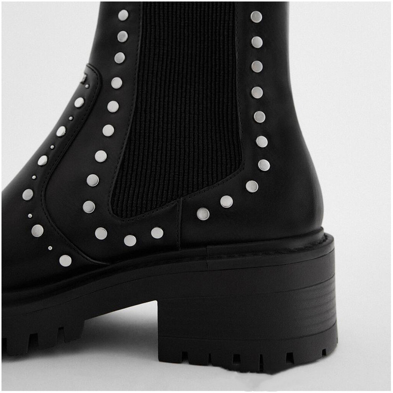 Title 7, Chunky Heel Martin Windmill Rivet Boots, stoere...